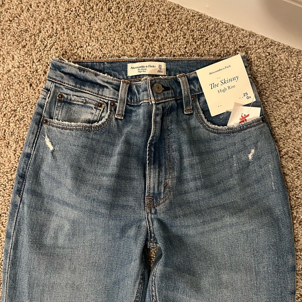 Abercrombie & Fitch Light Blue High Rise Jeans - Picture 2 of 5